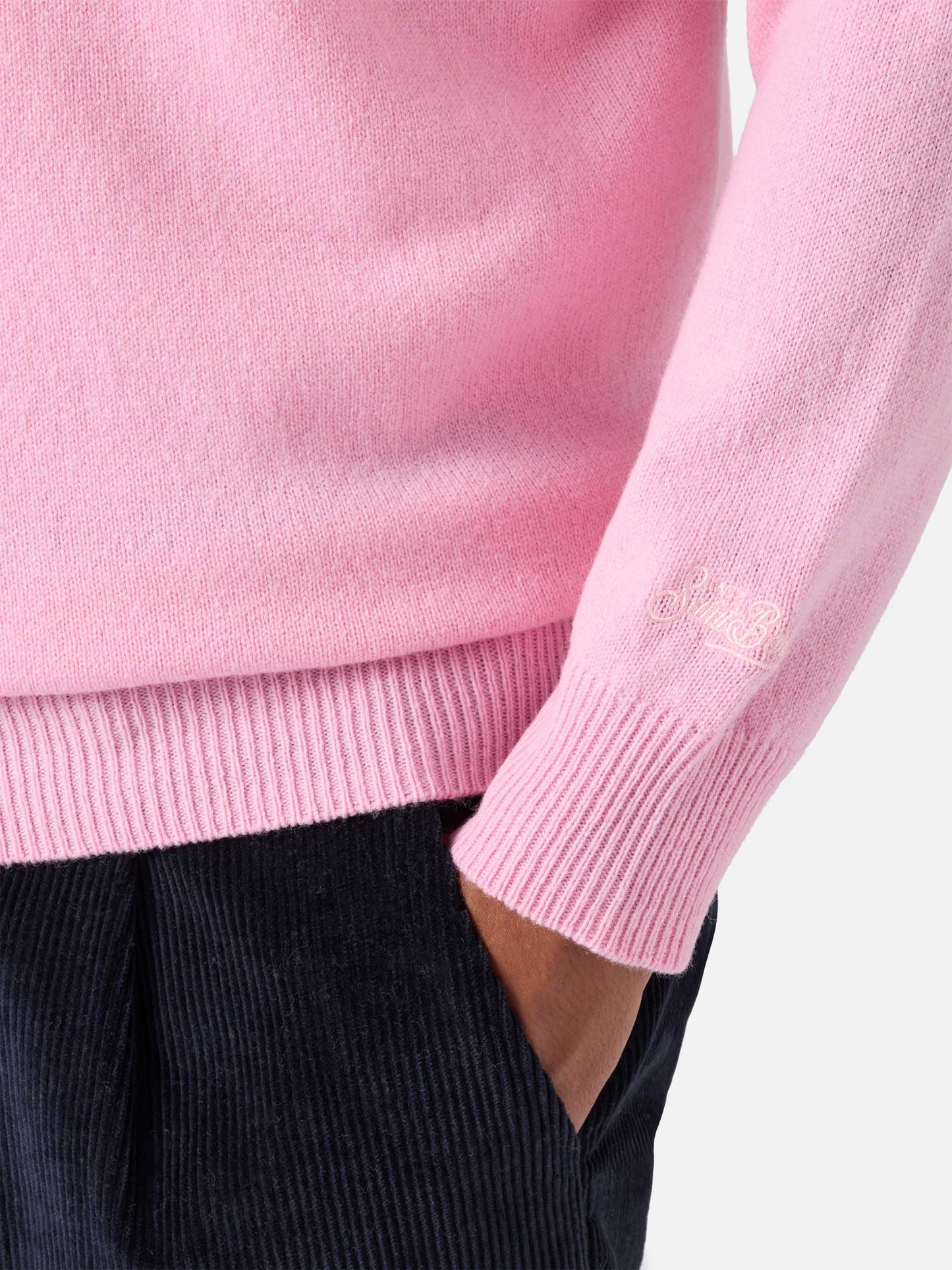 Regent Pullover aus 100 % Lammwolle in Rosa