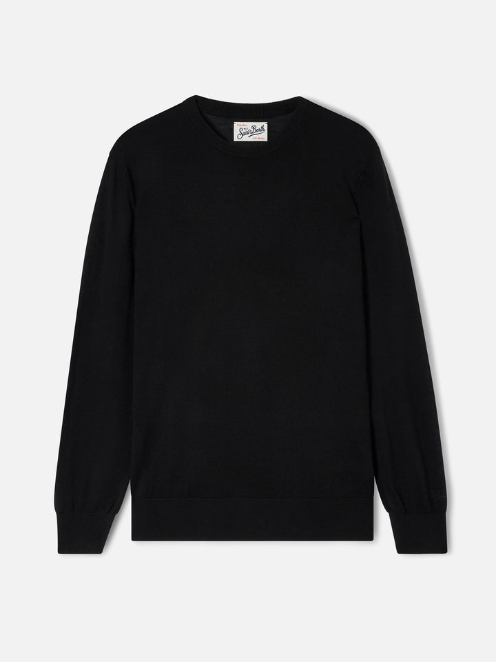 Black Regent merino wool crewneck