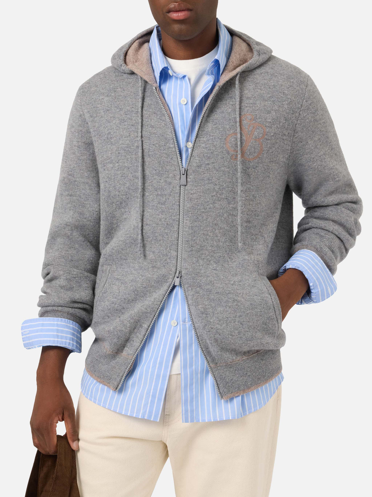 Grey Ridge Wollstrick mit Kapuze und SB Legacy-Monogramm 