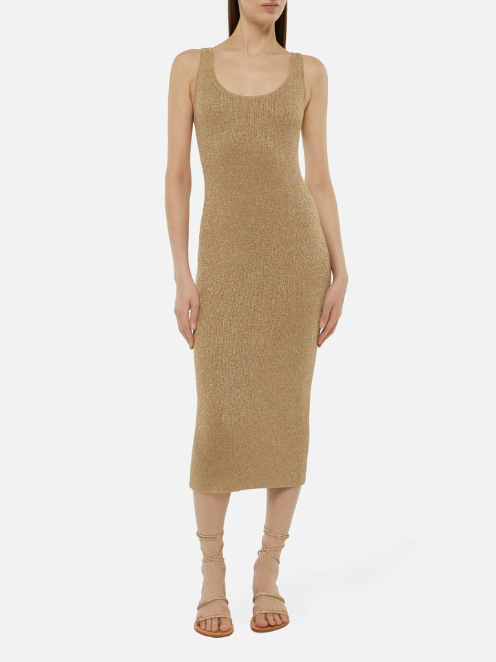 Ronan – Maxikleid aus goldenem Lurex
