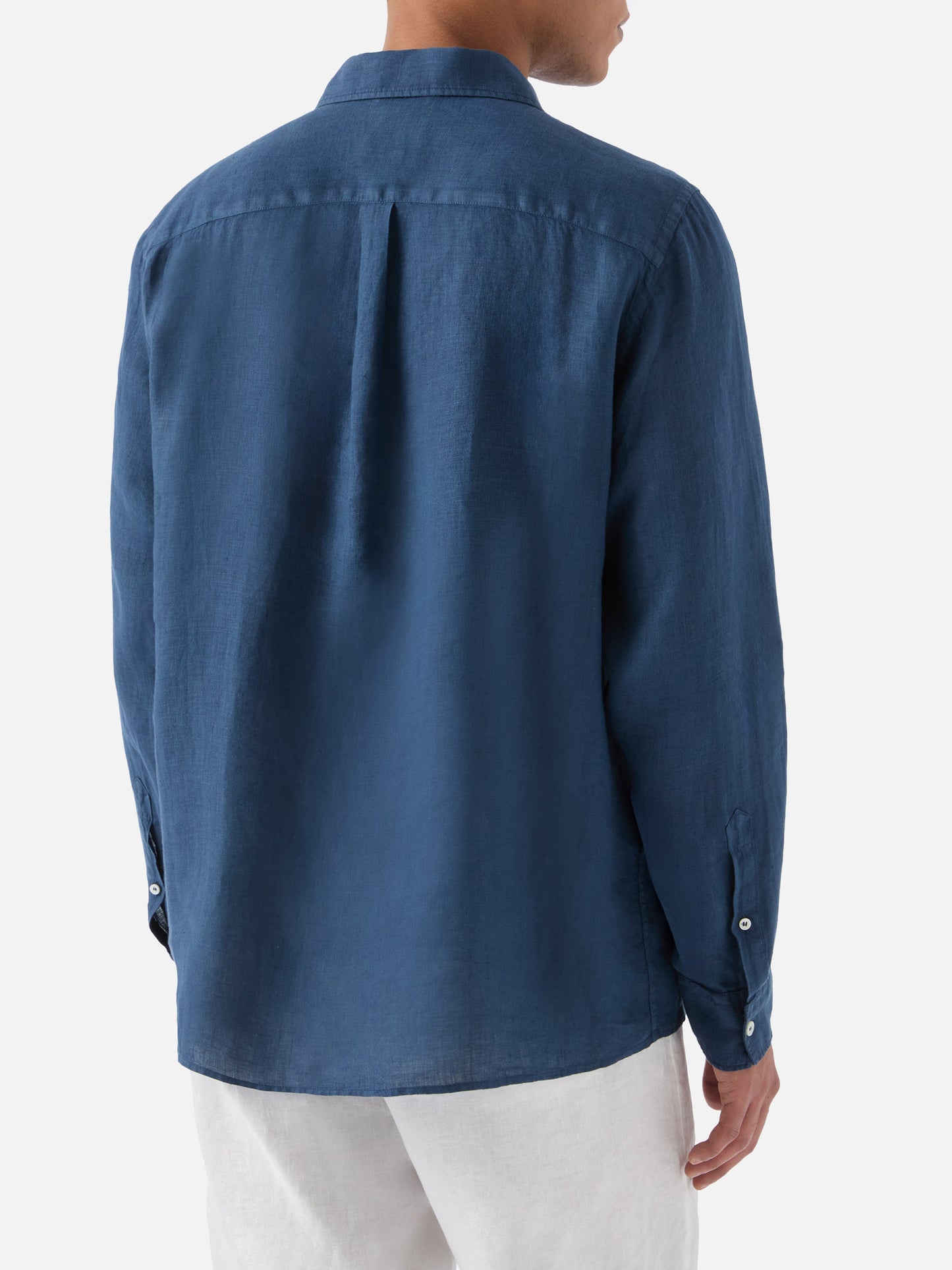 Polo Raphael in lino blu navy