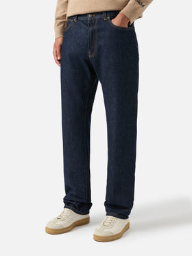 Dark blue Riverdale denim jeans with raw finish