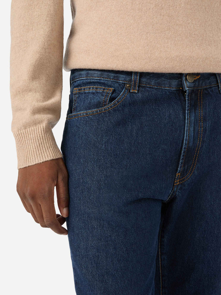 Jeans Riverdale azzurri in denim con finitura stone wash
