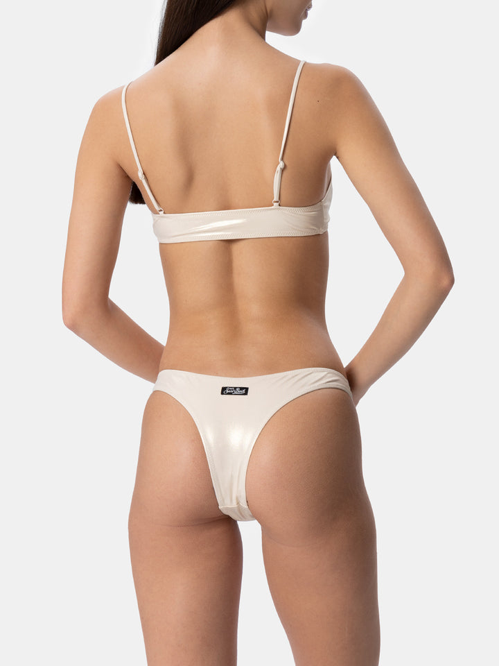 Sadie Naomi gold lamina bralette bikini