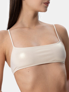 Gold laminated Sadie bralette bikini top