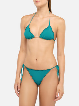 Sagittarius Miami classic triangle bikini in teal