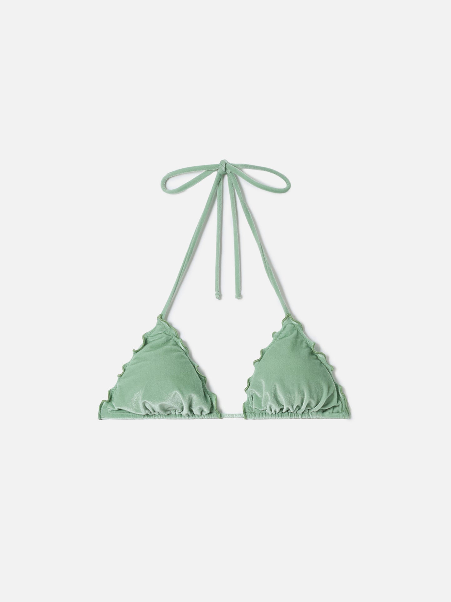 Sagittarius triangle bikini top in silver velvet