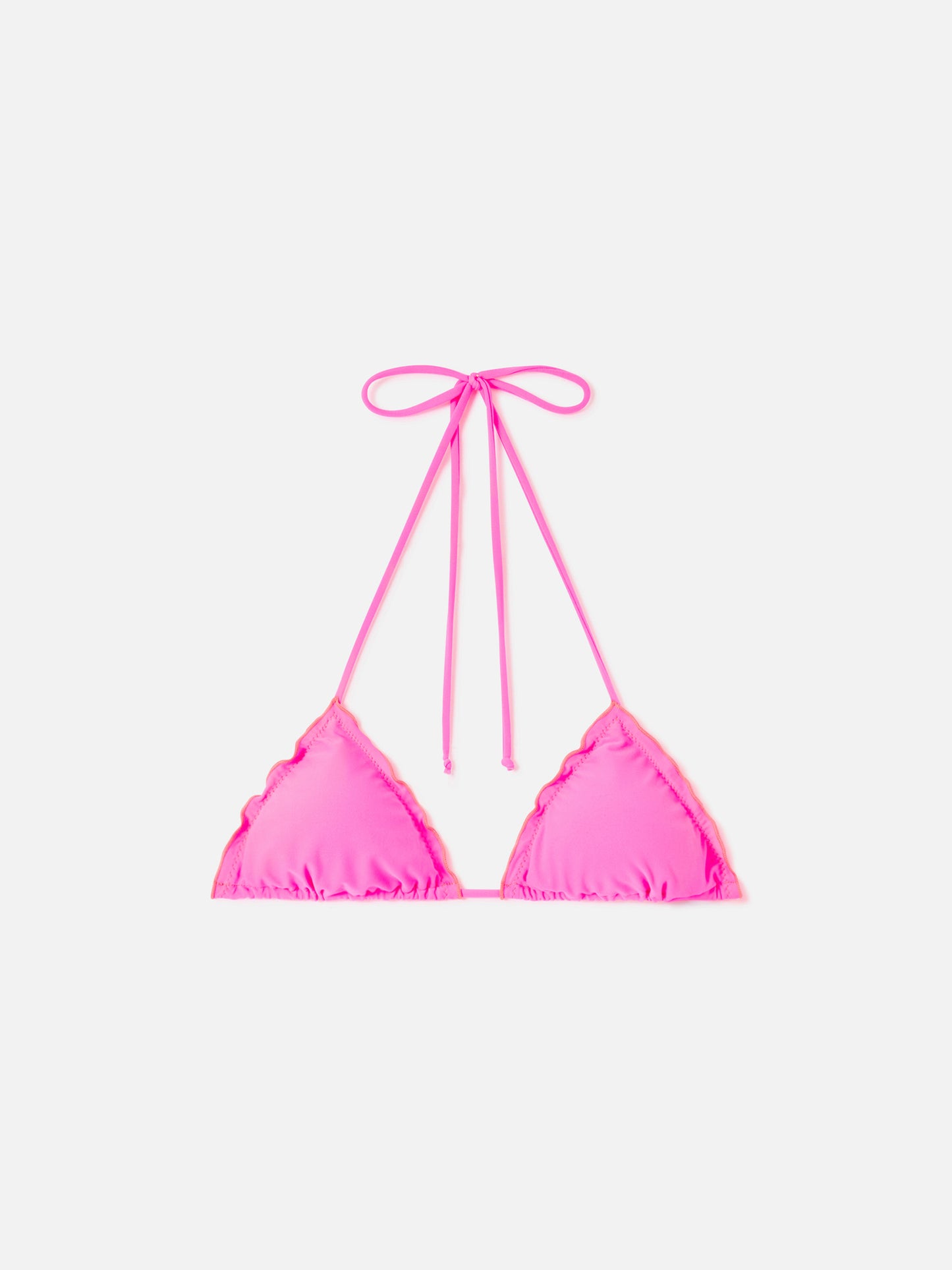 Top bikini Sagittarius triangolo fucsia fluo tinta unita
