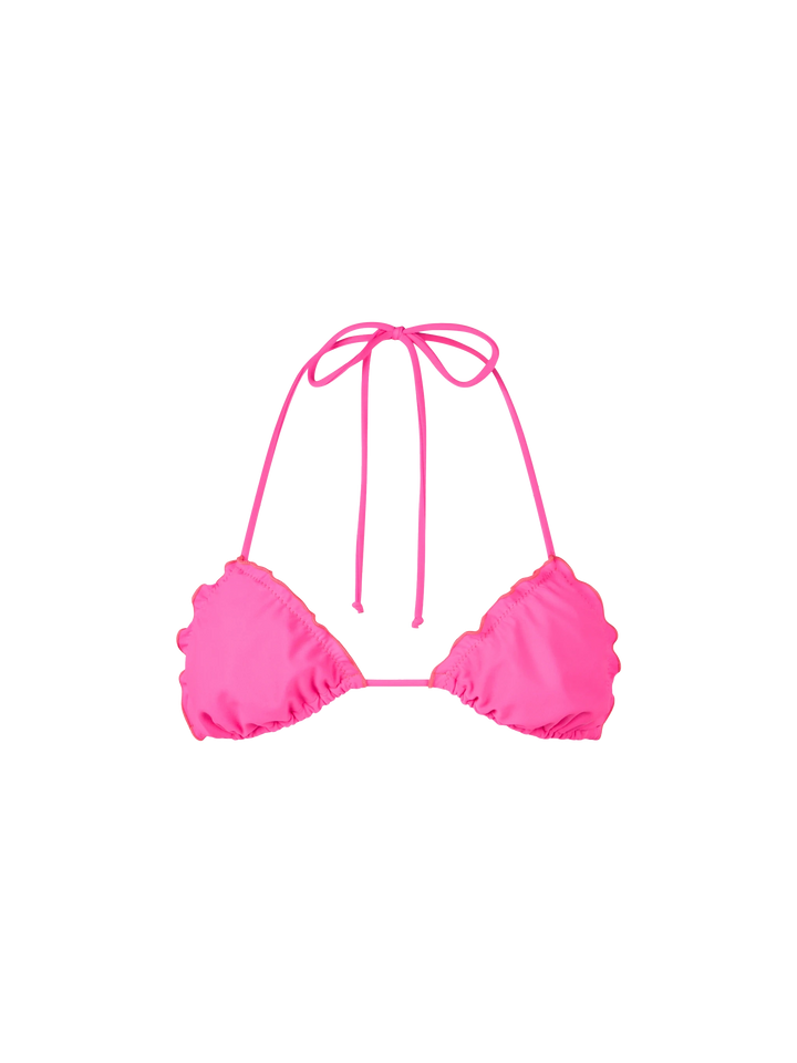 Woman fluo pink triangle beach top Sagittarius - MC2 Saint Barth