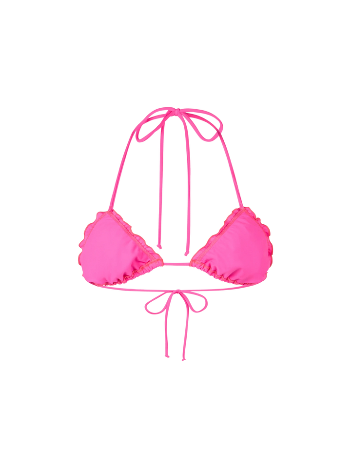 Woman fluo pink triangle beach top Sagittarius - MC2 Saint Barth