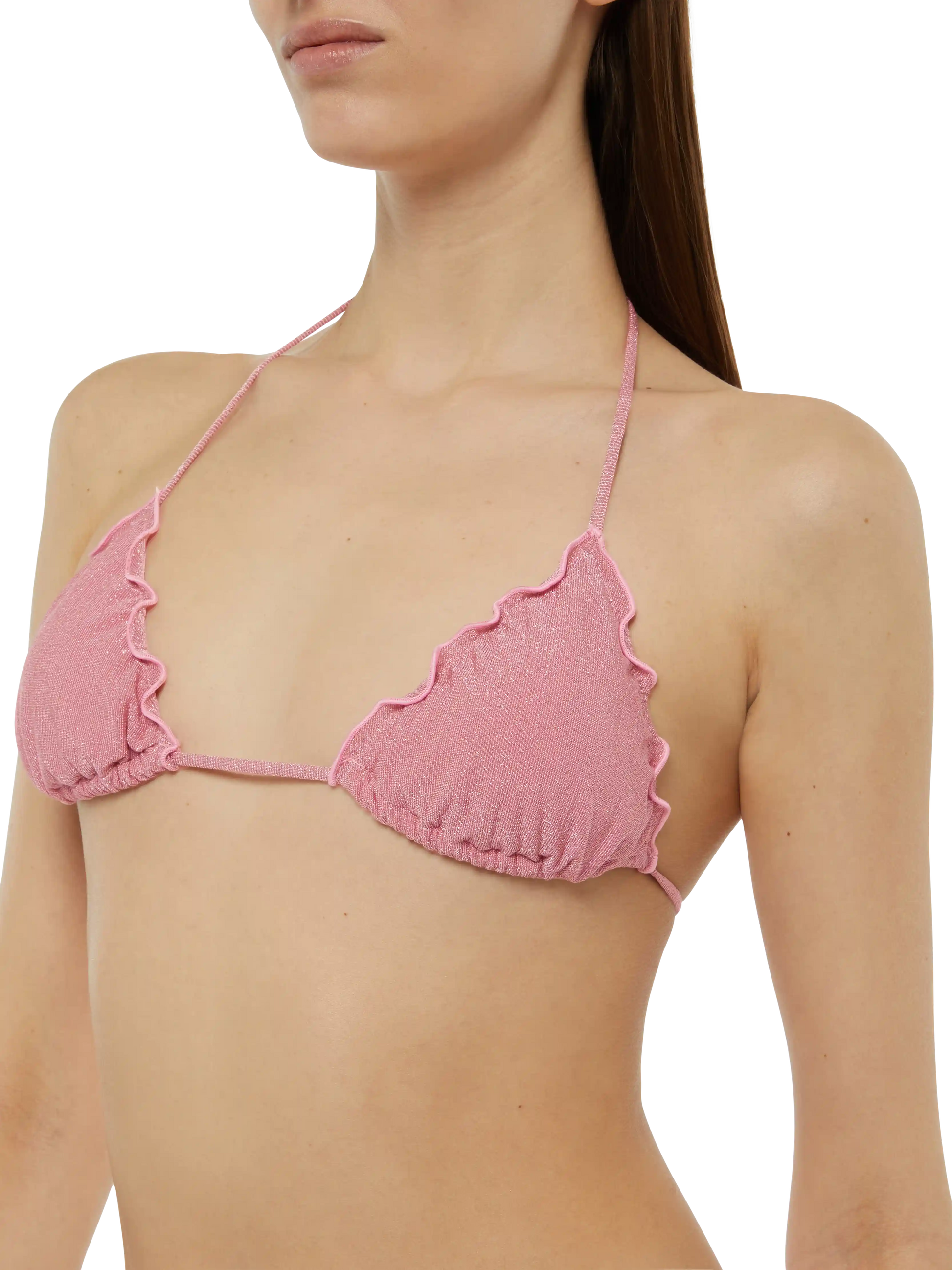 Sagittarius pink lurex classic triangle top - MC2 Saint Barth