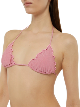 Sagittarius pink lurex classic triangle top - MC2 Saint Barth