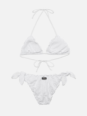 Classic triangle bikini Sagittarius Moon in white Sangallo lace