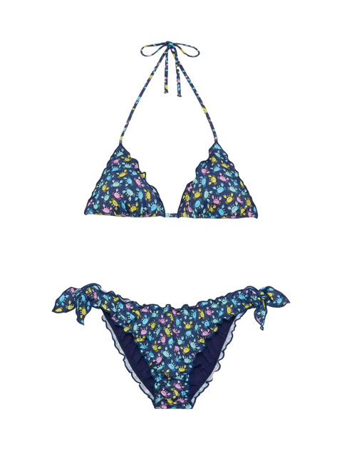 Sarius triangle classic bikini with crab print - MC2 Saint Barth