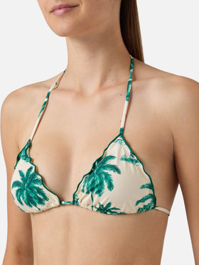 Bikini triangle Sarius avec imprimé toile de Jouy vert | Special Edition 