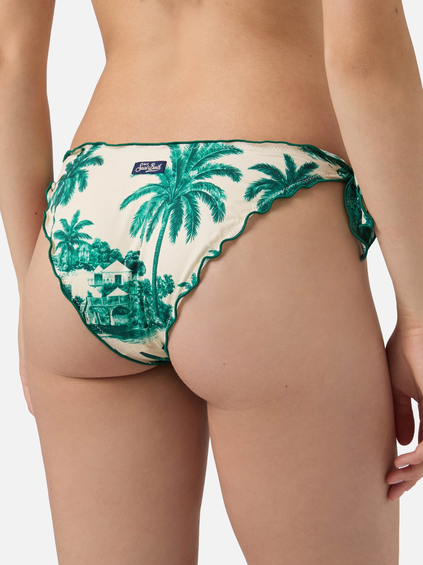 Bikini triangle Sarius avec imprimé toile de Jouy vert | Special Edition 