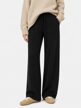 Pantalones palazzo negros de punto 