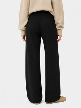 Pantalones palazzo negros de punto 