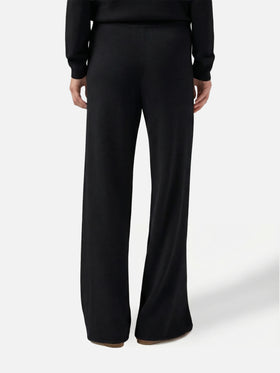 Pantaloni palazzo Savine neri in misto cashmere