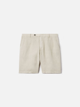 Bermuda Sebastian in puro lino beige