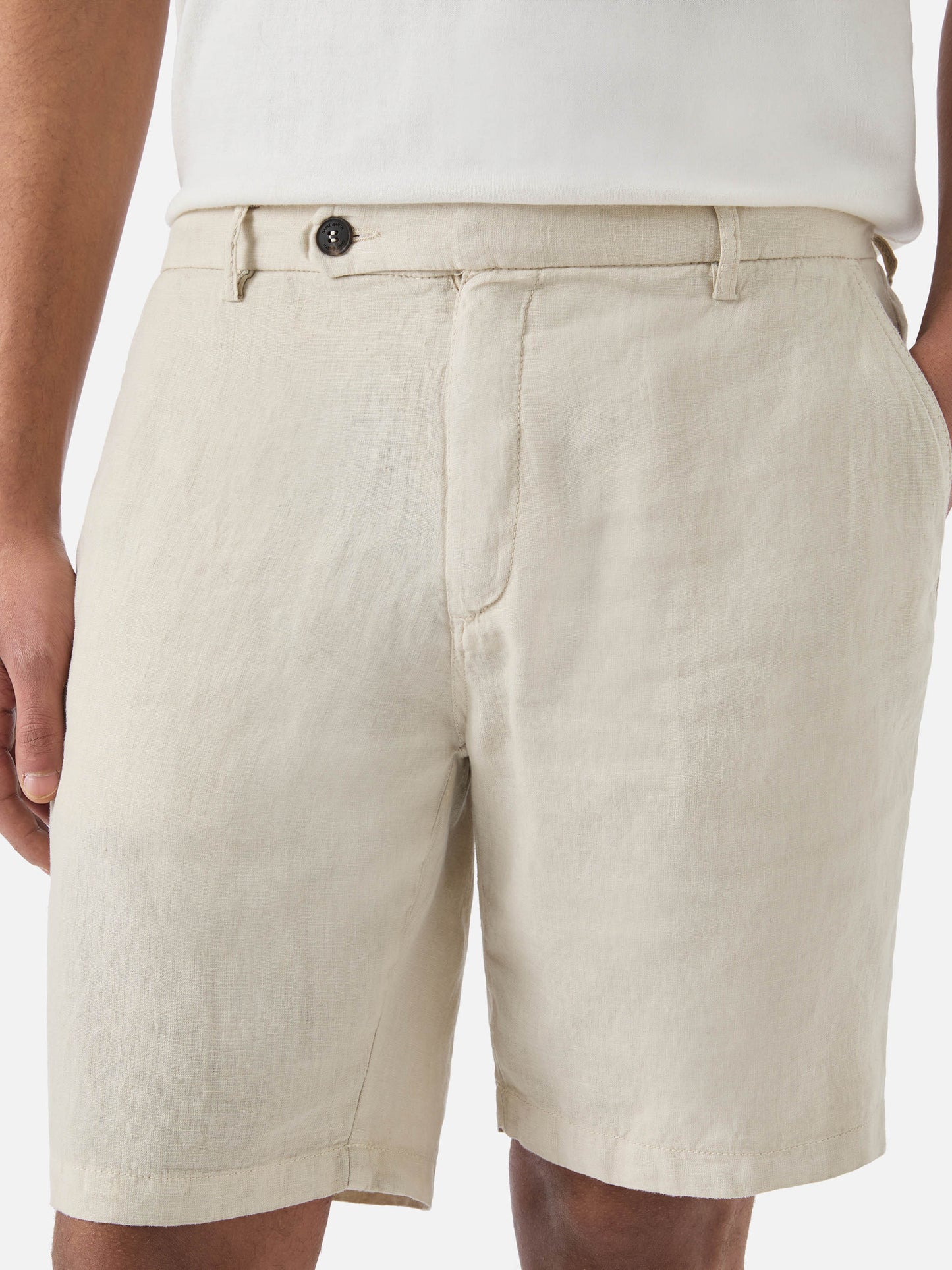 Bermuda Sebastian in puro lino beige