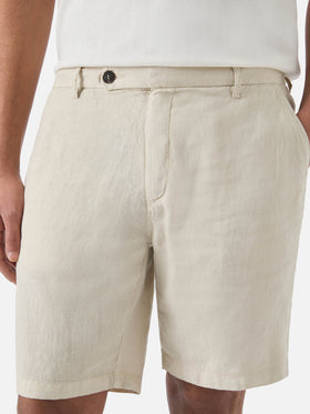 Bermuda Sebastian in puro lino beige