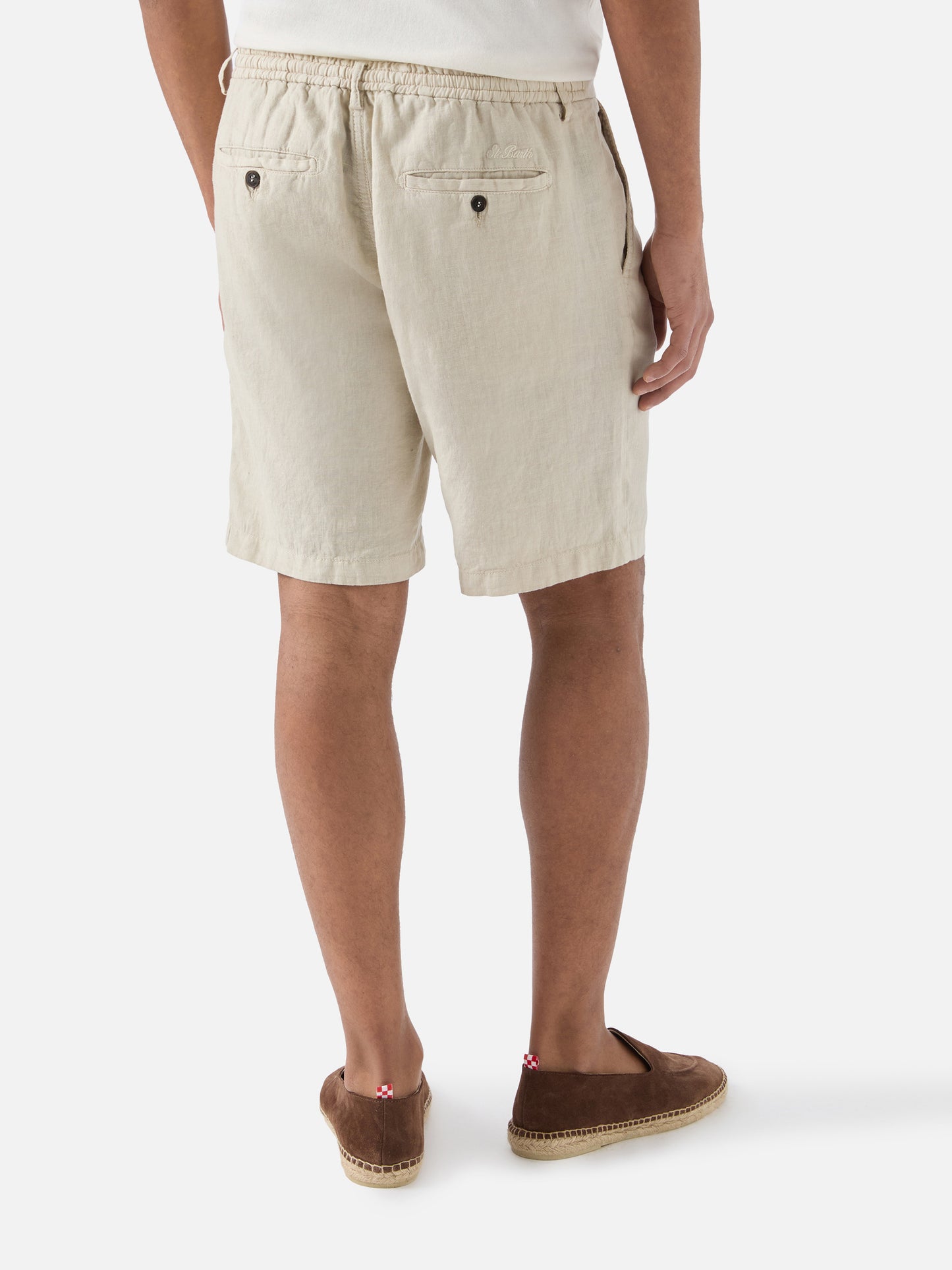 Bermuda Sebastian in puro lino beige