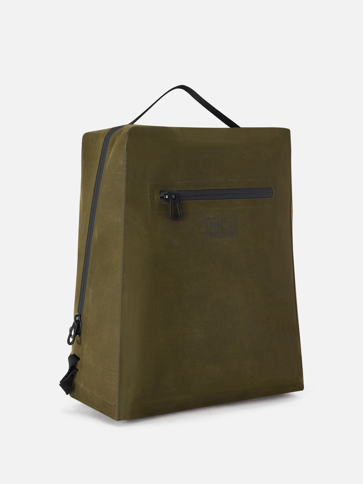 Mochila encerada sin costuras verde militar 