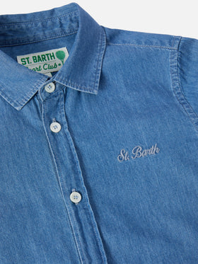 Seefeld Jr Chambray-Hemd mit Snoopy-Print