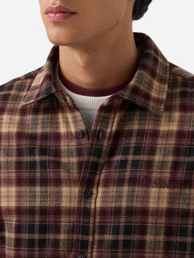 Brown Seefeld flannel shirt with back Après Ski Habitué embroidery