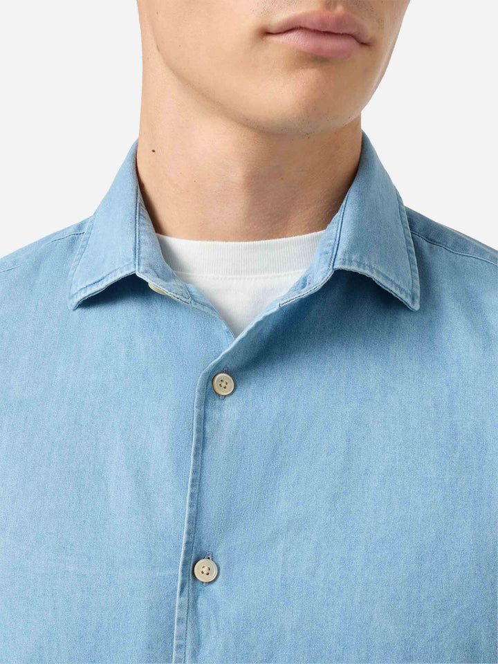 Camicia Seefeld in chambray con collo classico 
