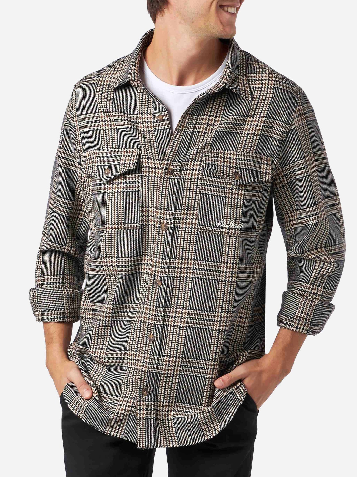 Camisa Seiser Prince of Wales en mezcla de lana 