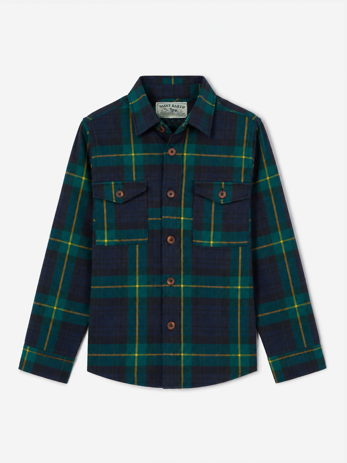 Surchemise garçon en laine bouclée à imprimé tartan 