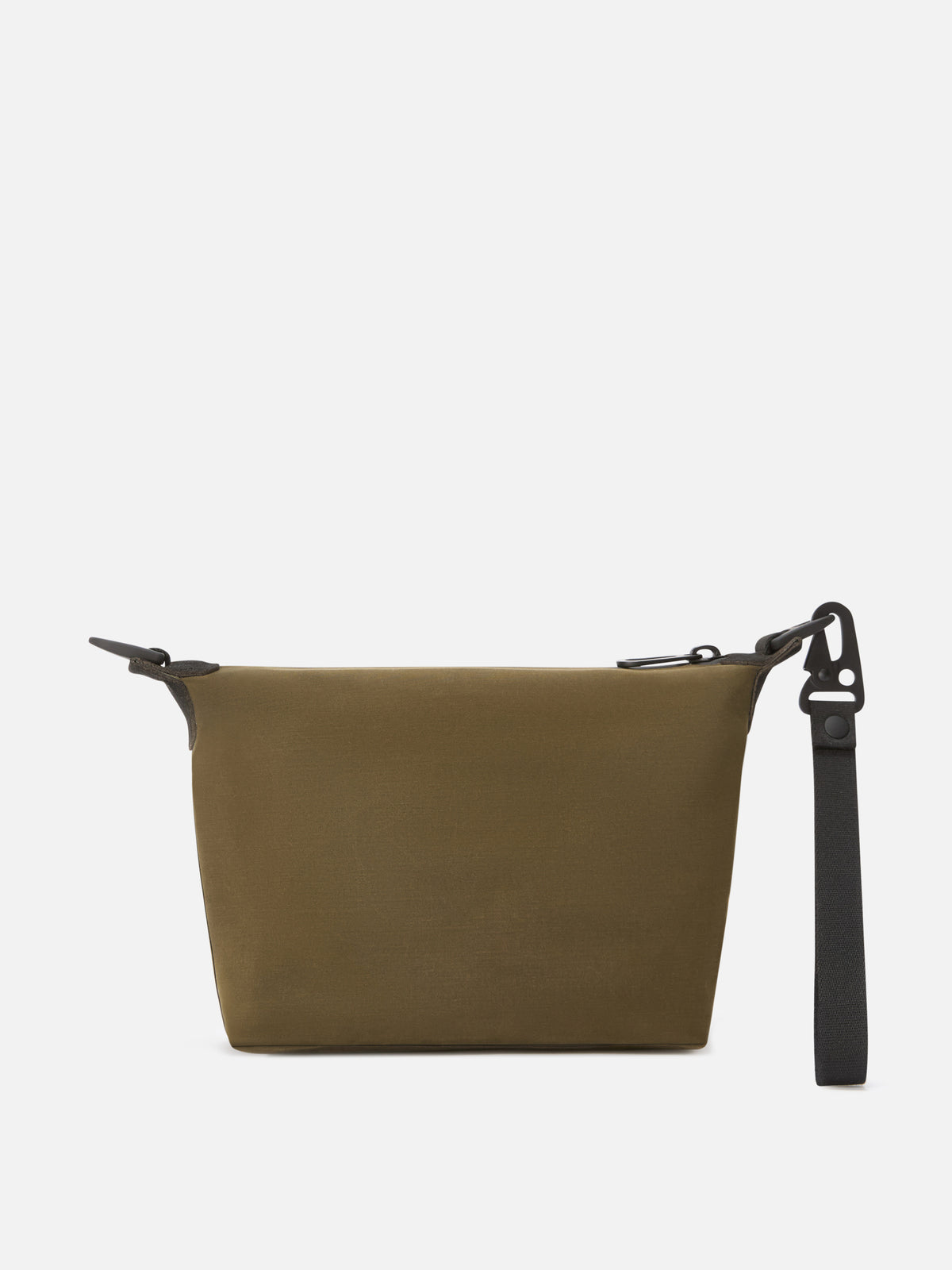 Pochette Seamless verde militare in tessuto cerato
