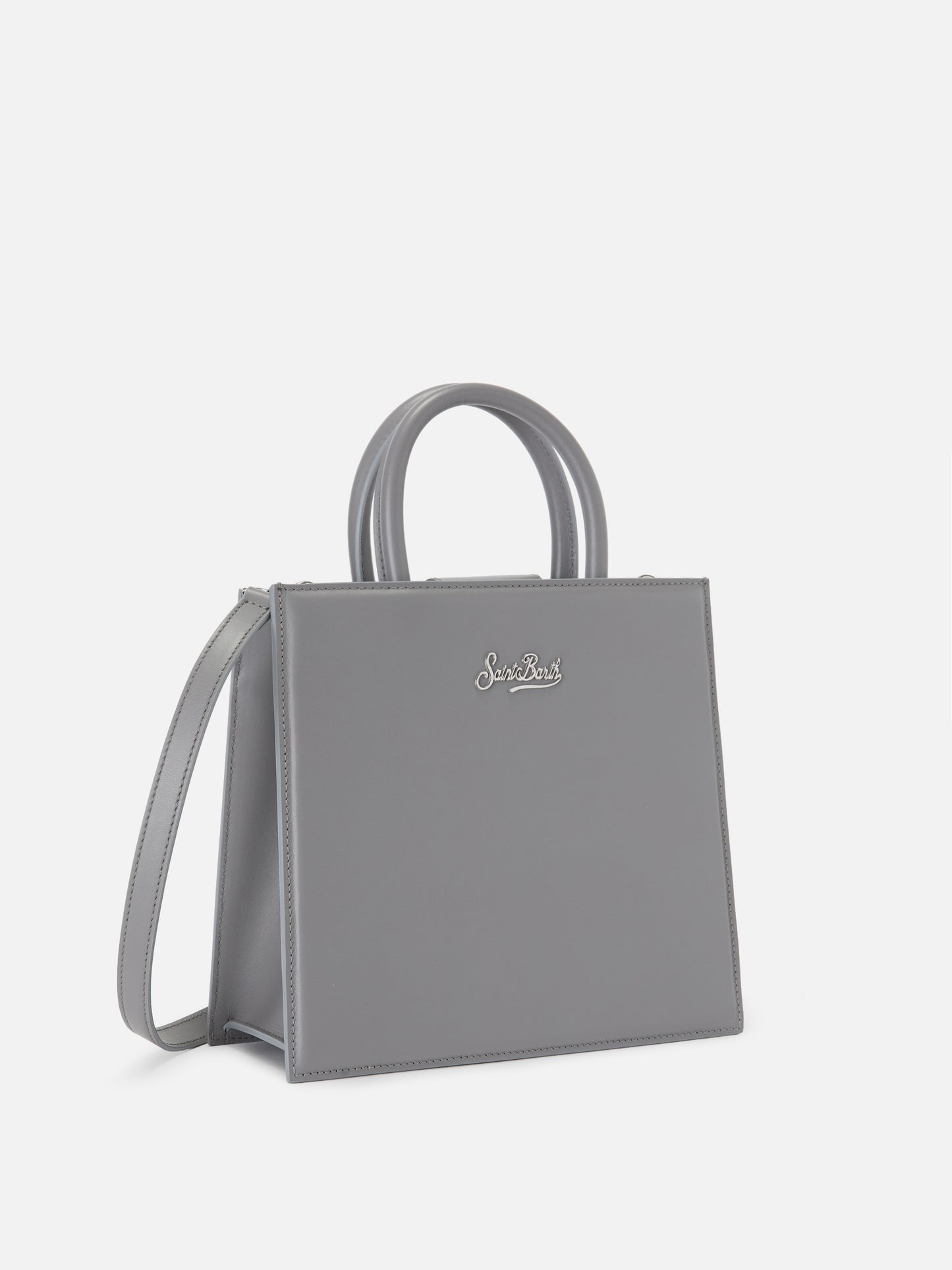 Shop Bag Midi grey leather bag