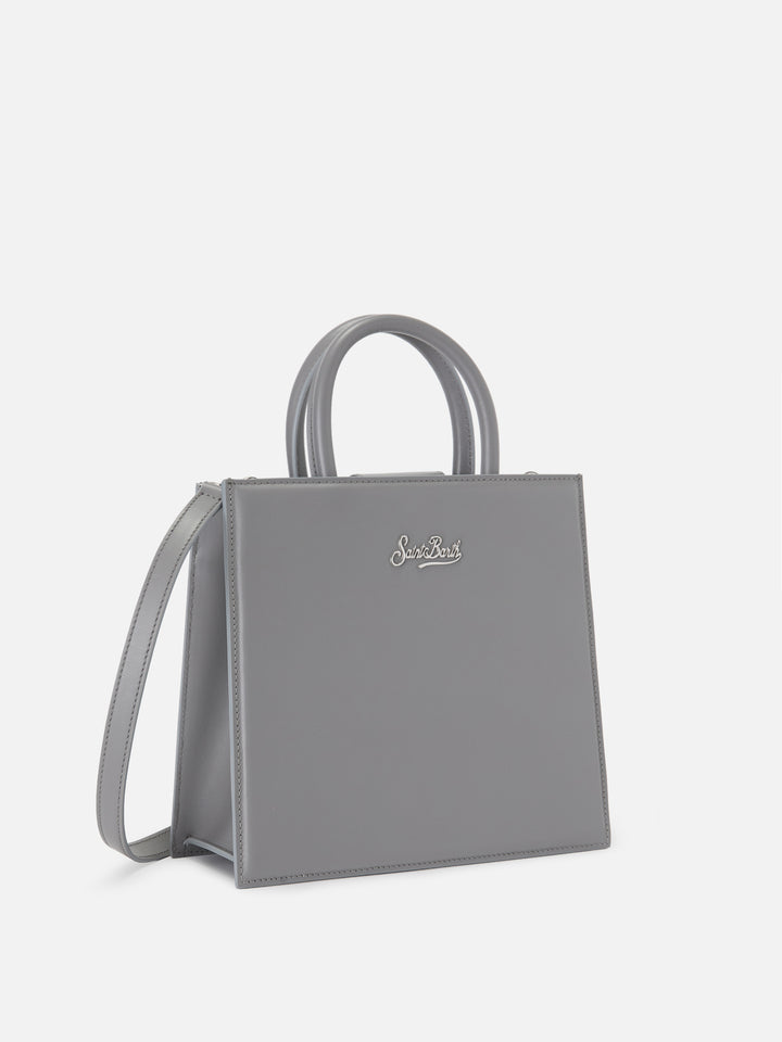 Shop Bag Midi grey leather bag