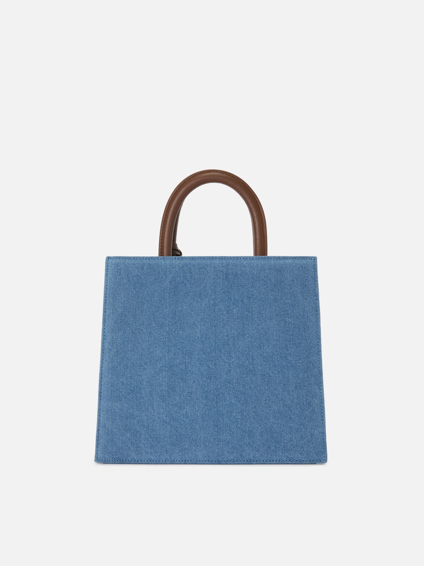 Bolso Structured Shop Midi en denim con detalles de piel 