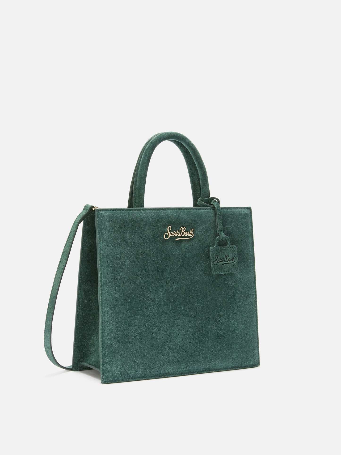 Shop Bag Midi green suede bag