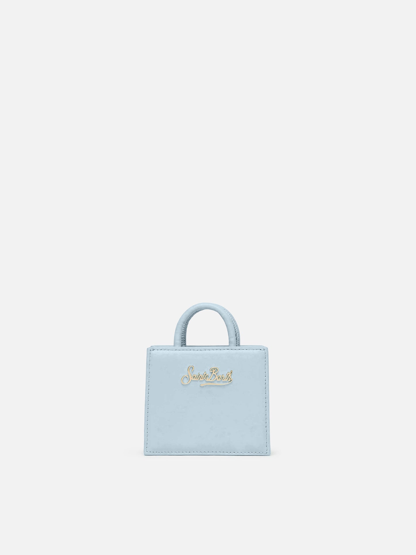 Shop Bag Micro Handtasche aus hellblauem Leder
