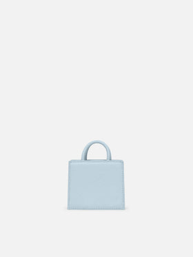 Shop Bag Micro Handtasche aus hellblauem Leder