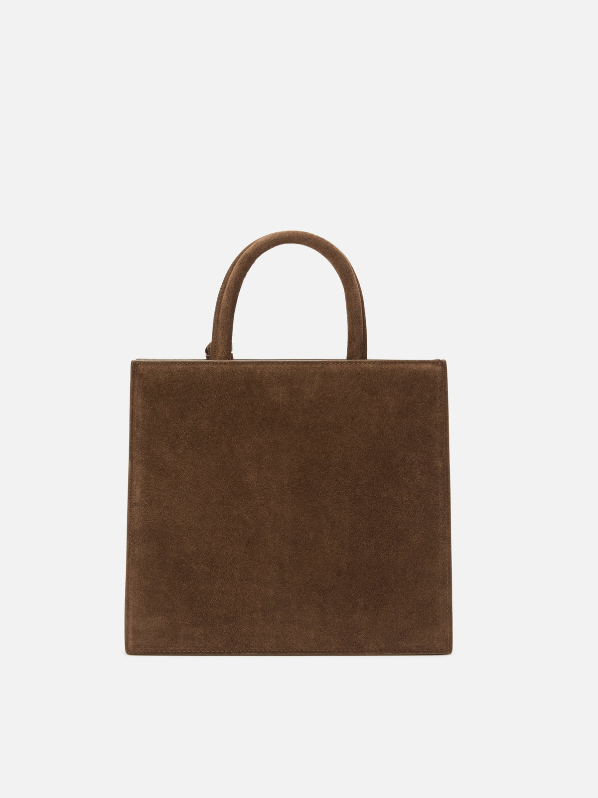 Cabas moyen marron en daim avec lettrage logo 