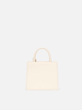 Shopper Bag Mini aus off-whitefarbenem Leder 