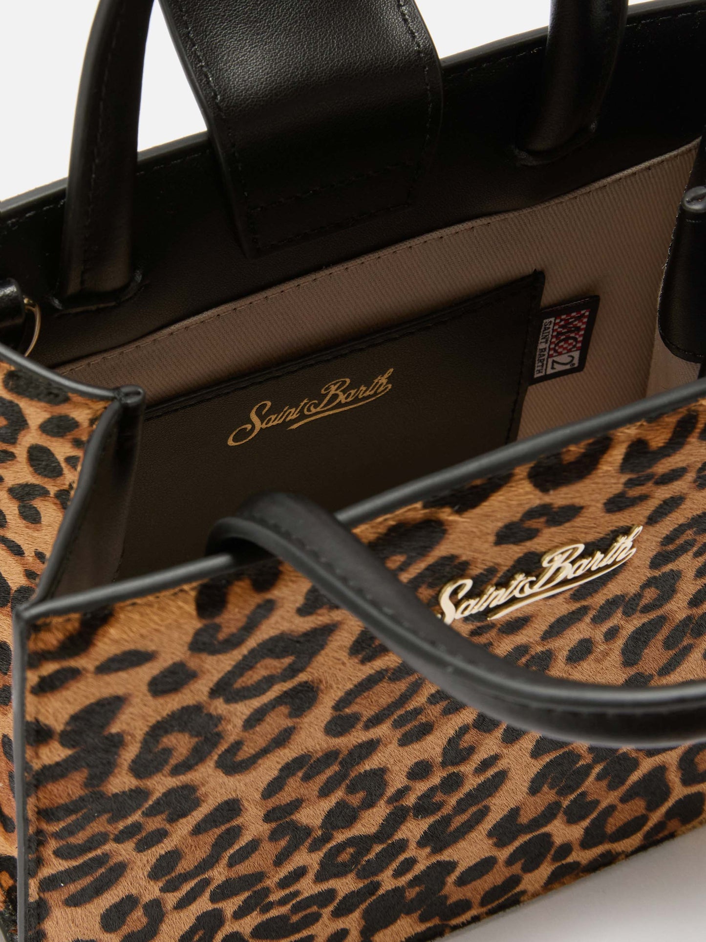 Shop Bag Mini aus Leopardenmuster-Ponyleder