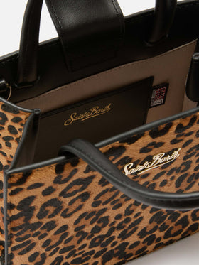 Shop Bag Mini aus Leopardenmuster-Ponyleder