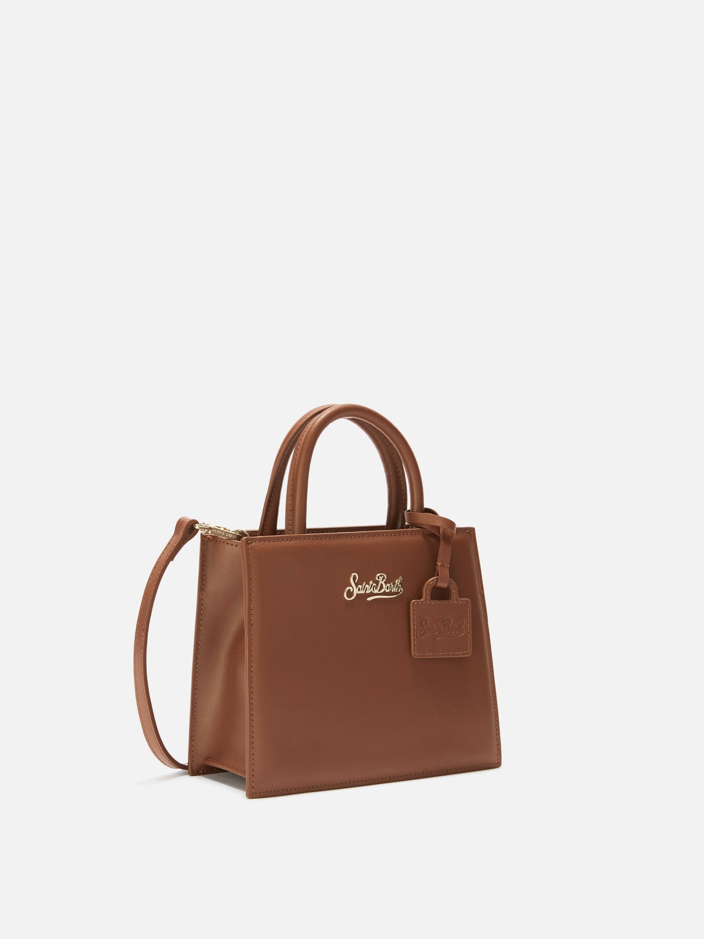 Shop Bag Mini Handtasche aus braunem Leder