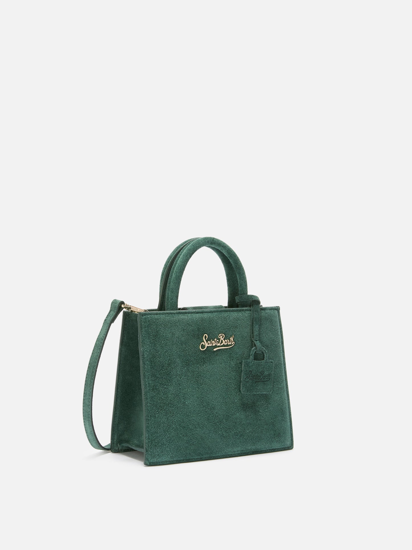 Mini-Handtasche aus grünem Wildleder