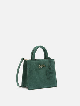 Mini-Handtasche aus grünem Wildleder