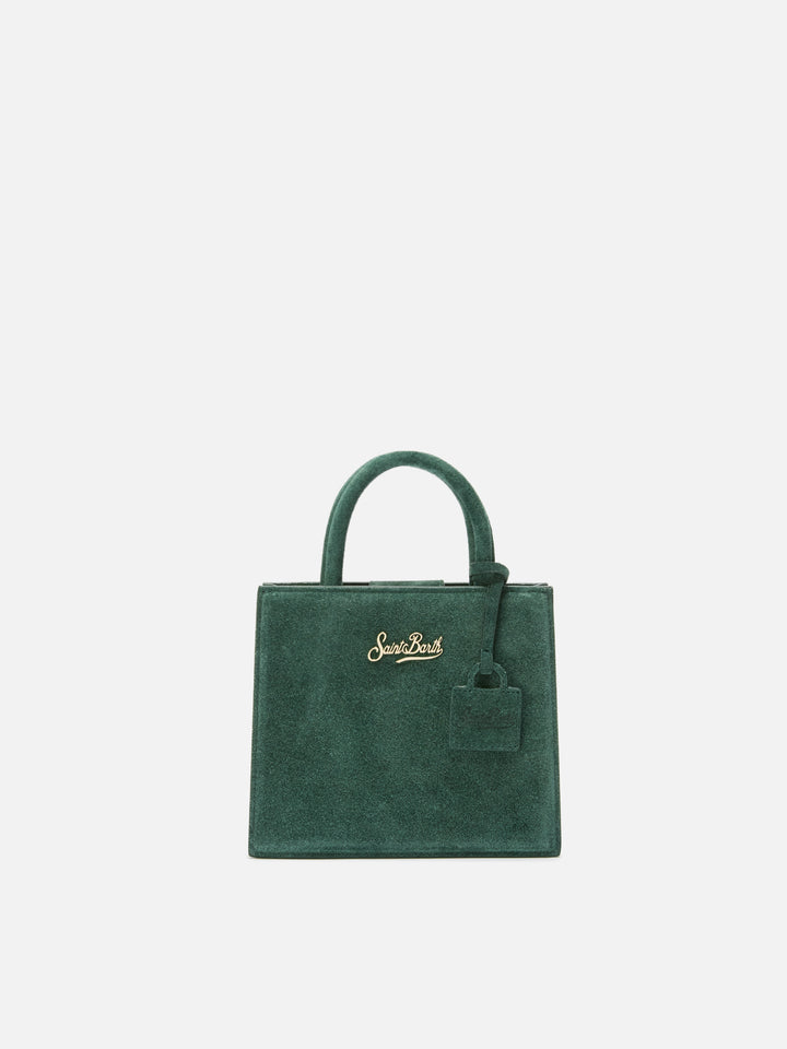 Mini-Handtasche aus grünem Wildleder