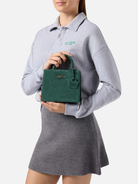 Mini-Handtasche aus grünem Wildleder