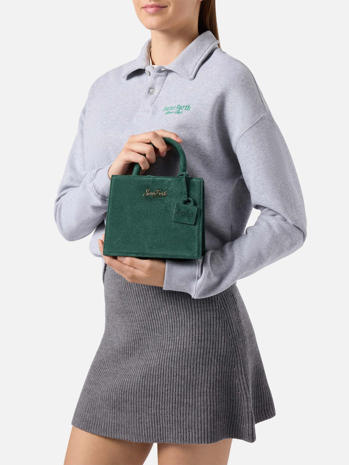 Mini-Handtasche aus grünem Wildleder